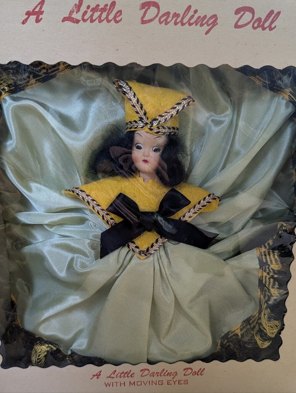 NIB Rare Antique Vintage Estate Sale A Little Darling Doll With Moving Eyes Miss